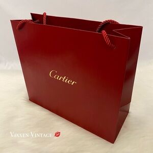 CARTIER CLASSIC GOLD LOGO MEDIUM PAPER GIFT BAG IN RED